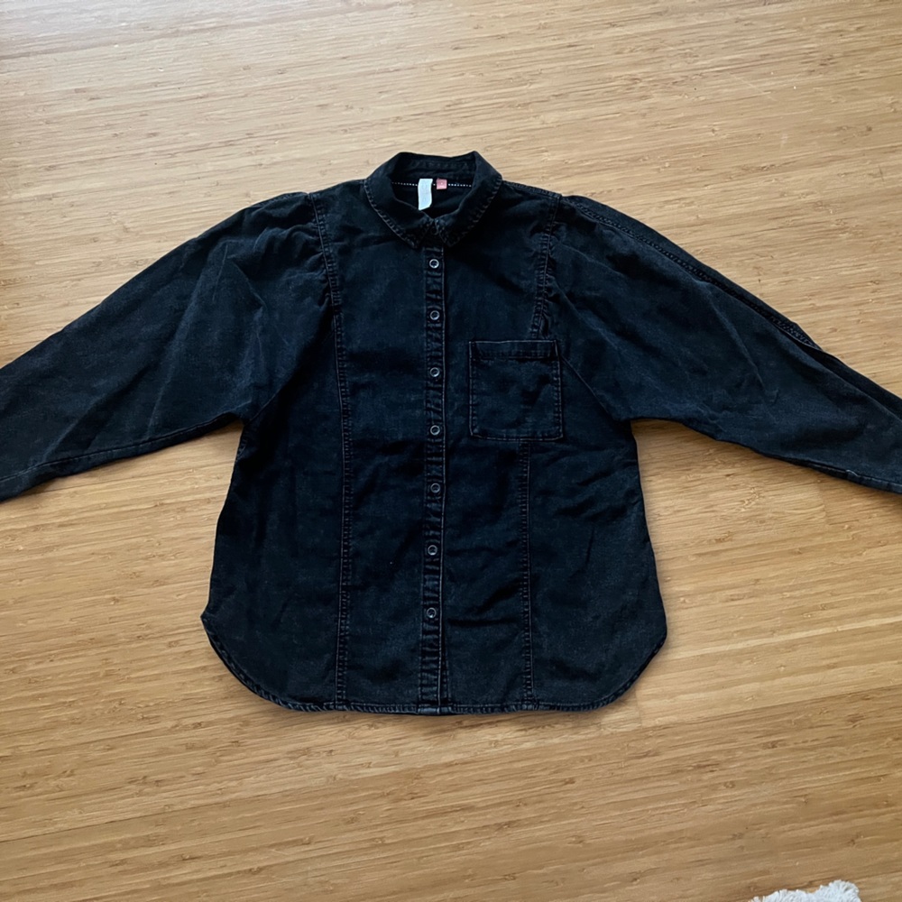 Black Denim Button Down - image 1